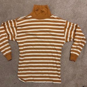 Orange Stripe Turtleneck